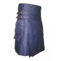 Navy Blue Utility Cargo Kilt